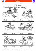 Social Studies - Kindergarten - Worksheet: The Globe