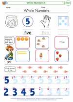 Mathematics - Kindergarten - Worksheet: Whole Numbers 5