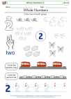 Mathematics - Kindergarten - Worksheet: Whole Numbers 2