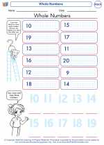 Mathematics - Kindergarten - Worksheet: Whole Numbers