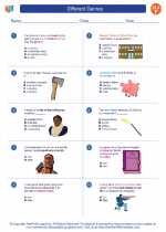 English Language Arts - Sixth Grade - Worksheet: Different Genres