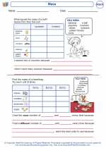 Mathematics - First Grade - Worksheet: Mass