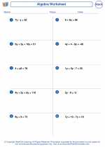Mathematics - Sixth Grade - Worksheet: Algebraic Equations