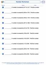 Mathematics - Fourth Grade - Worksheet: Number Problems