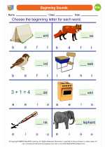 ESL-Spanish - Grades 3-5 - Worksheet: Beginning Sounds