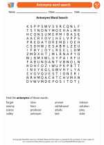 English Language Arts - Third Grade - Worksheet: Antonyms word search