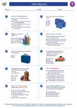 Social Studies - Sixth Grade - Worksheet: Great Migration