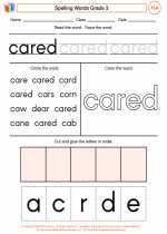 English Language Arts - Third Grade - Worksheet: Spelling Words