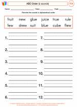 English Language Arts - Third Grade - Worksheet: ABC Order (ü sounds)