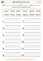 English Language Arts - Second Grade - Worksheet: ABC Order (ŏŏ and ōō words)