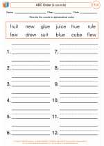 English Language Arts - Third Grade - Worksheet: ABC Order (ü sounds)
