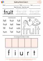 English Language Arts - Third Grade - Worksheet: Spelling Words