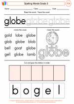 English Language Arts - Third Grade - Worksheet: Spelling Words