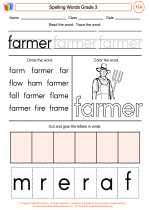 English Language Arts - Third Grade - Worksheet: Spelling Words