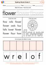 English Language Arts - Third Grade - Worksheet: Spelling Words