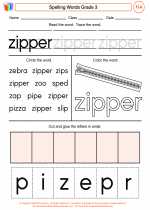 English Language Arts - Third Grade - Worksheet: Spelling Words