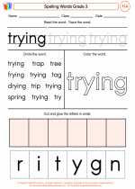 English Language Arts - Third Grade - Worksheet: Spelling Words
