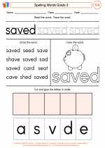 English Language Arts - Third Grade - Worksheet: Spelling Words