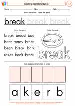 English Language Arts - Third Grade - Worksheet: Spelling Words