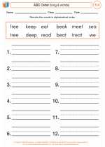 English Language Arts - Second Grade - Worksheet: ABC Order (long ē words)