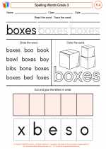 English Language Arts - Third Grade - Worksheet: Spelling Words