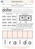 English Language Arts - Third Grade - Worksheet: Spelling Words