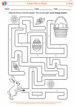 English Language Arts - First Grade - Worksheet: Easter Bunny Maze