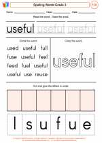 English Language Arts - Third Grade - Worksheet: Spelling Words