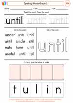 English Language Arts - Third Grade - Worksheet: Spelling Words