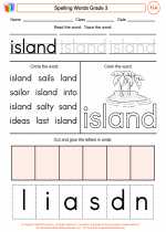 English Language Arts - Third Grade - Worksheet: Spelling Words