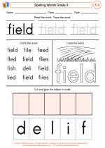 English Language Arts - Third Grade - Worksheet: Spelling Words
