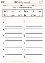 English Language Arts - Second Grade - Worksheet: ABC Order (homophones)