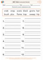 English Language Arts - Third Grade - Worksheet: ABC Order (consonant blends)