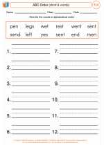 English Language Arts - Second Grade - Worksheet: ABC Order (short ĕ words)