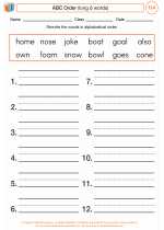 English Language Arts - Second Grade - Worksheet: ABC Order (long ō words)