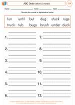 English Language Arts - Second Grade - Worksheet: ABC Order (short ŭ words)