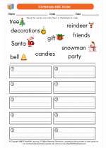 English Language Arts - First Grade - Worksheet: Christmas ABC Order
