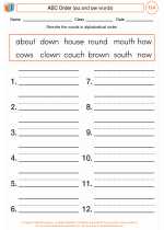 English Language Arts - Third Grade - Worksheet: ABC Order (ou and ow words)
