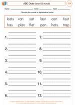 English Language Arts - Second Grade - Worksheet: ABC Order (short a words)