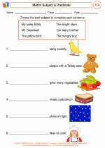 English Language Arts - Third Grade - Worksheet: Pick a Predicate