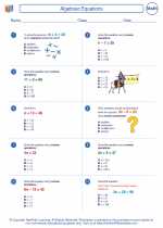 Mathematics - Sixth Grade - Worksheet: Algebraic Equations