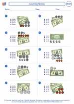 Mathematics - Third Grade - Worksheet: Counting Money