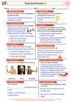 English Language Arts - Fifth Grade - Worksheet: Daily Spiral Review 11