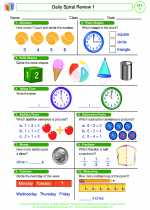 Mathematics - First Grade - Worksheet: Daily Spiral Review 1, Grade 1