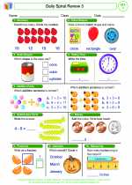 Mathematics - First Grade - Worksheet: Daily Spiral Review 3, Grade 1