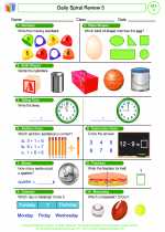 Mathematics - First Grade - Worksheet: Daily Spiral Review 5, Grade 1