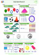 Mathematics - First Grade - Worksheet: Daily Spiral Review 6, Grade 1
