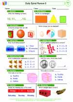 Mathematics - First Grade - Worksheet: Daily Spiral Review 8, Grade 1