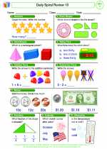 Mathematics - First Grade - Worksheet: Daily Spiral Review 10, Grade 1