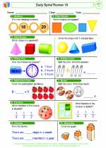 Mathematics - First Grade - Worksheet: Daily Spiral Review 18, Grade 1